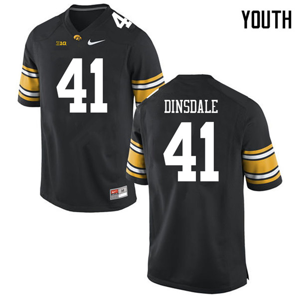 Youth #41 Colton Dinsdale Iowa Hawkeyes College Football Jerseys Sale-Black